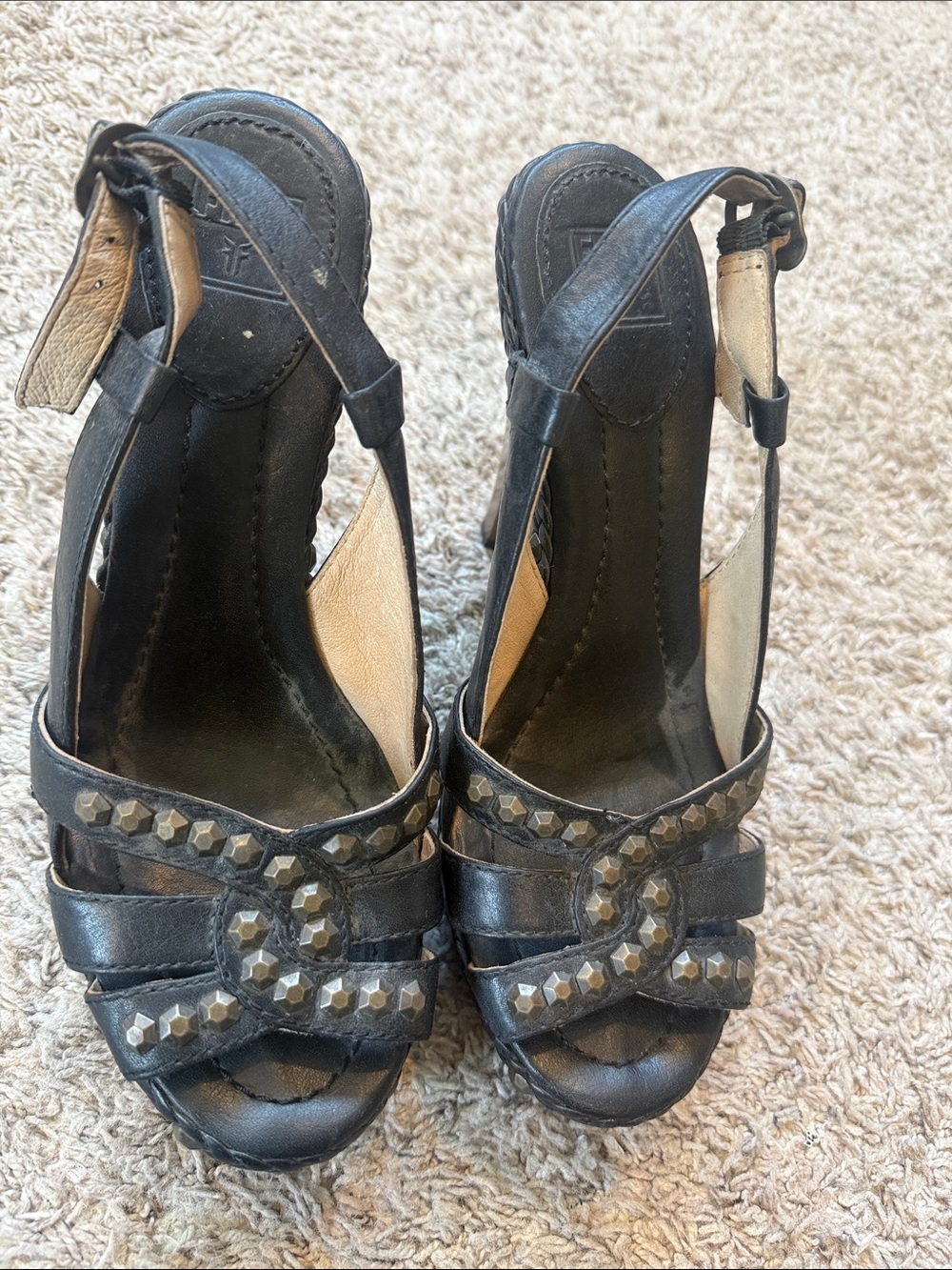 Vintage Frye Dara Leather Slingback Heels